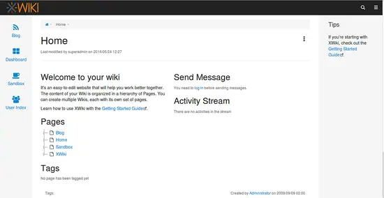 Tablero de XWiki