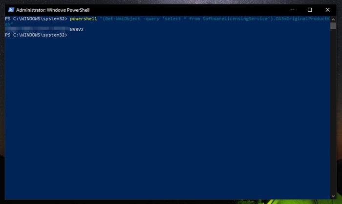 encontrar chave de produto do windows 10 usando powershell