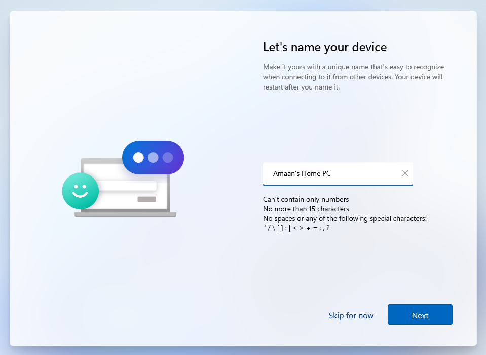 Nomeando o PC do Windows 11