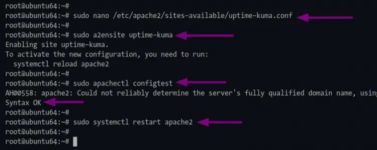 Apache als Reverse-Proxy für Uptime-Kuma einrichten