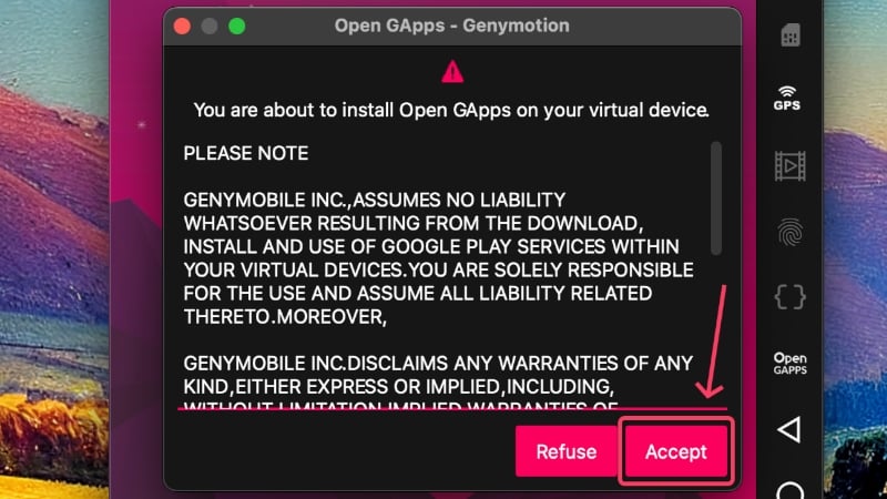 gappsの条件に同意する