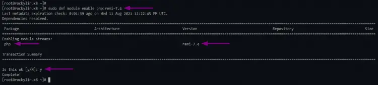 Habilitar el repositorio remi para PHP 7.4