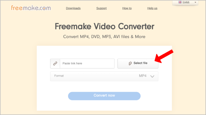 выбор файла на freemake