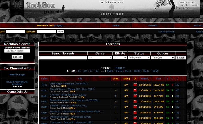 Site de Torrent de Musique RockBox