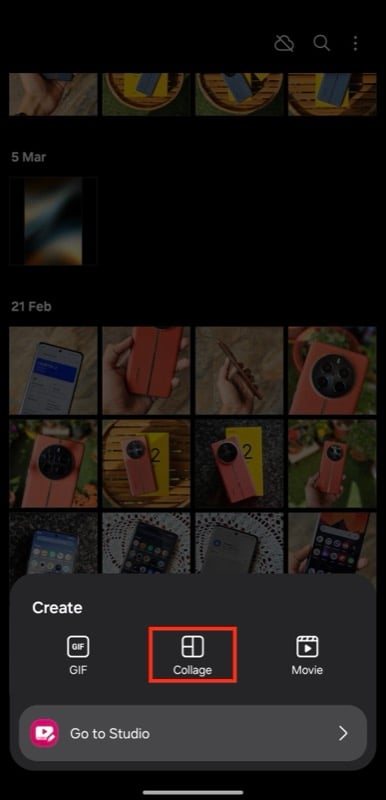утилита коллажа в samsung gallery.