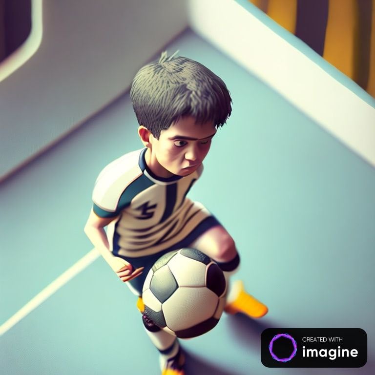 Junge spielt Fußball