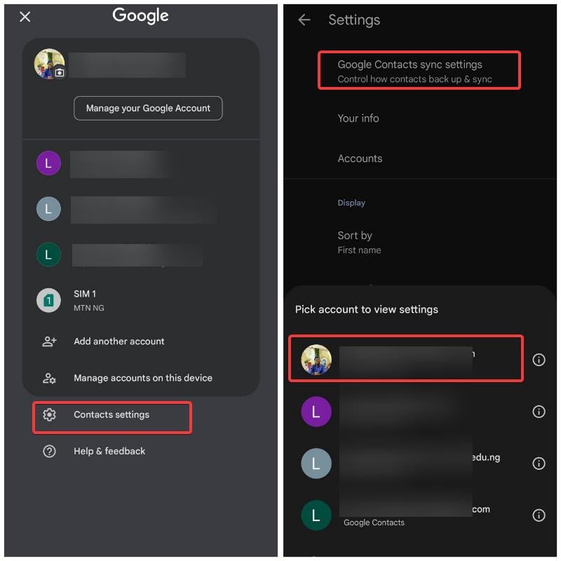google連絡先設定