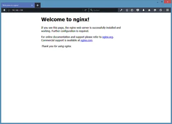 Nginxのウェルカムページ