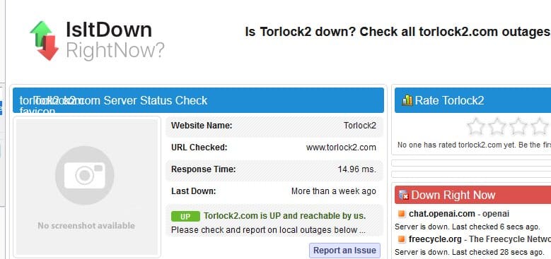 Torlock è giù?