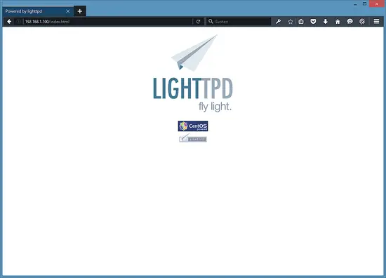 Página de inicio de lighttpd