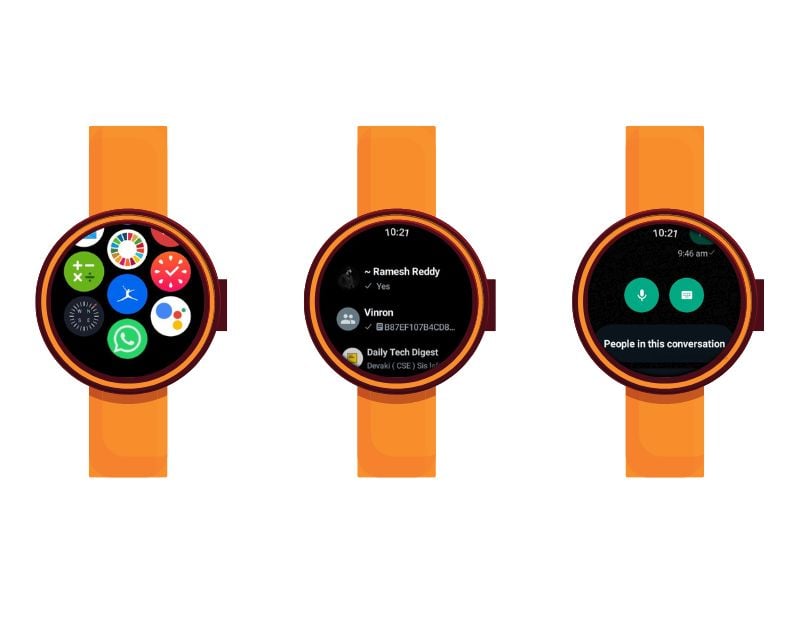 профиль и информация whatsapp wearos
