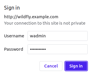 Accesso a WildFly