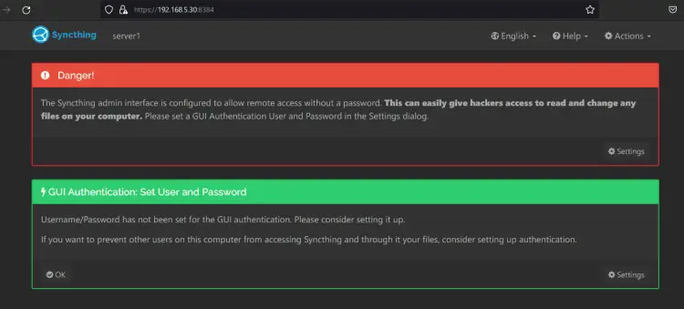 configurar syncthing