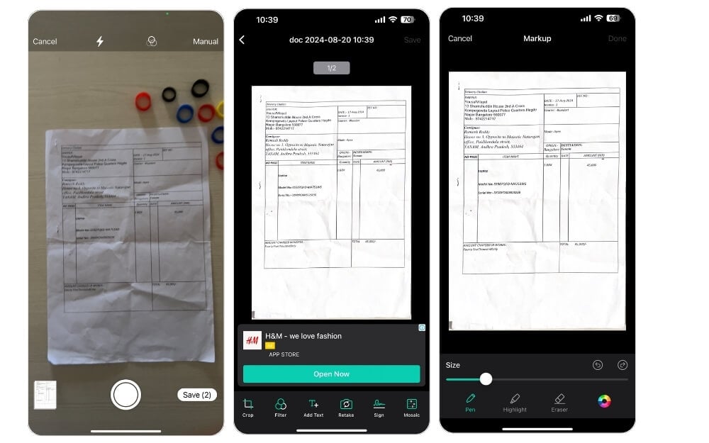 cam scanner app für iphone