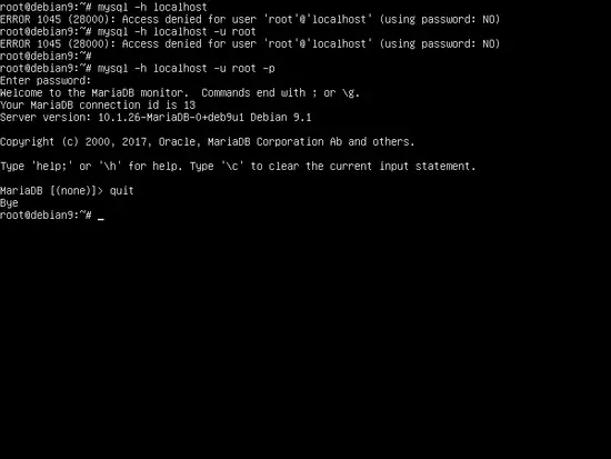 Test del login MySQL