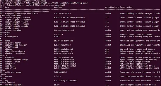 Como listar todos os pacotes instalados no sistema
