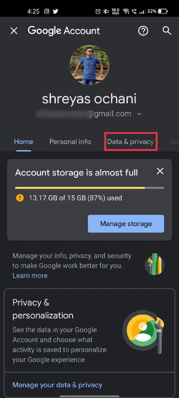gérer le compte google sur smartphone