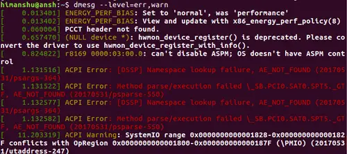 Come limitare l'output solo a errori e avvisi