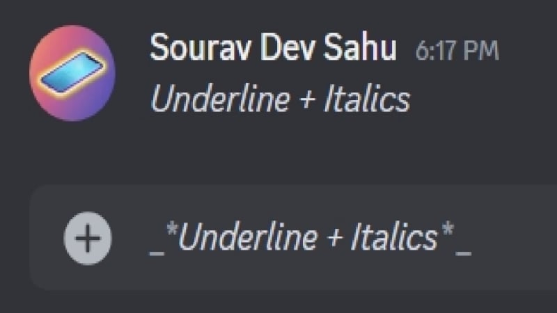 formatage de texte italique souligné discord