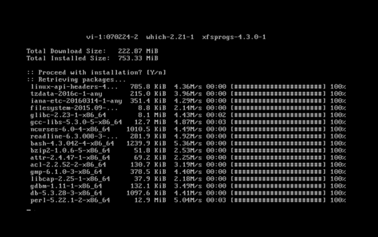 L'installazione di Arch Linux è iniziata