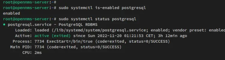 vérifier postgresql
