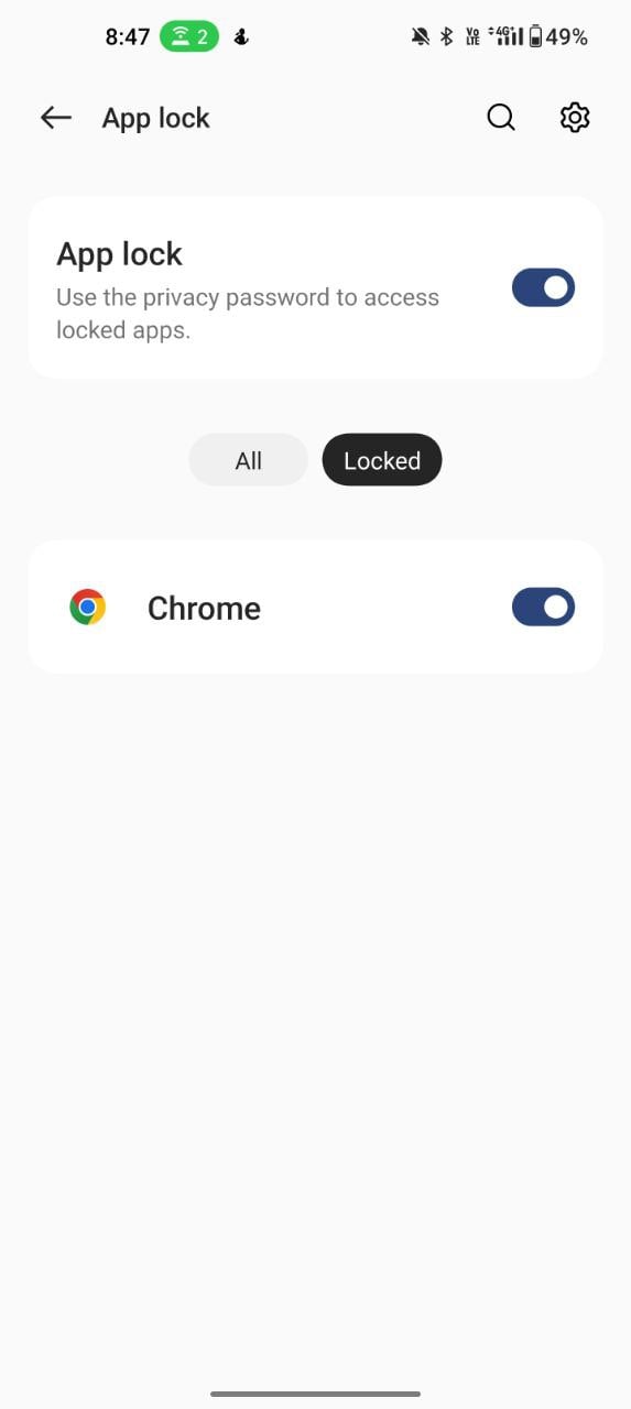 blocco app chrome abilitato