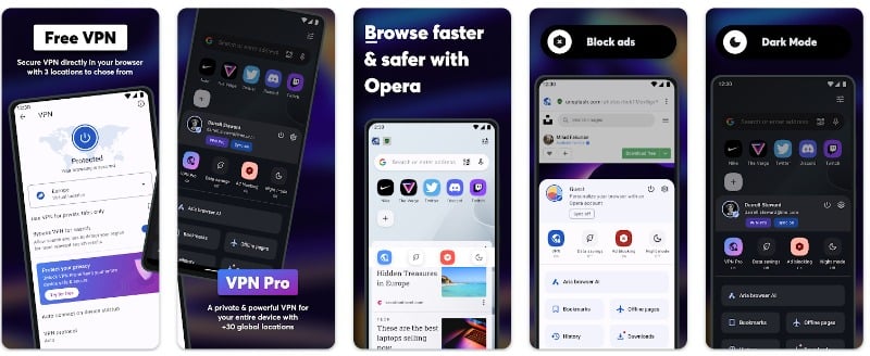 opera-browser mit vpn