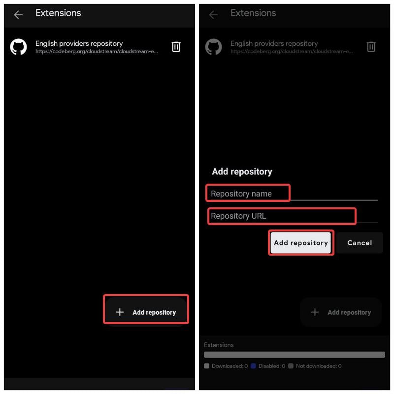 repository zu cloudstream hinzufügen