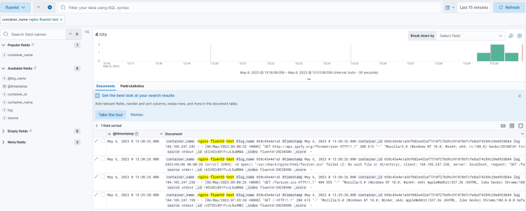 Nginx-Container Fluentd-Protokoll