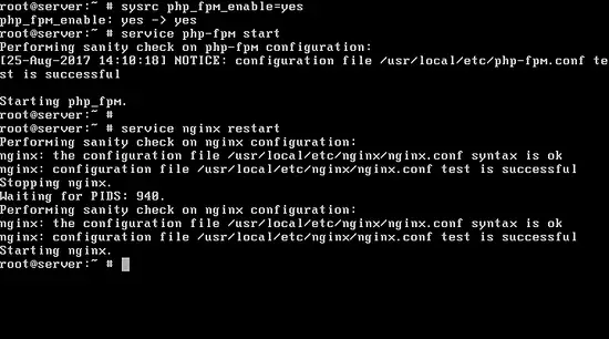 Probar sintaxis de nginx y reiniciar nginx