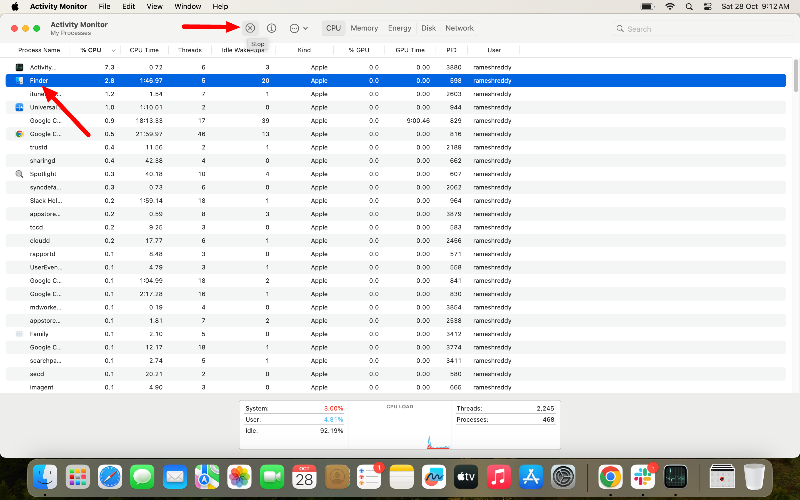 matar procesos finder en mac