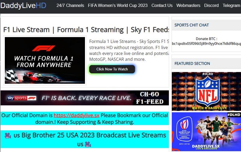 daddylivehd - siti di streaming sportivo gratuiti