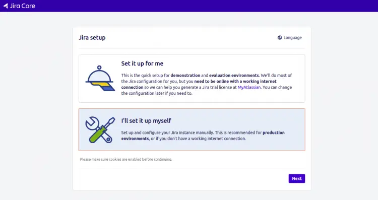 Instalador web do Jira