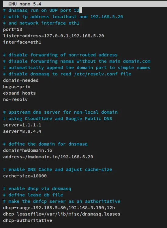configuration dnsmasq