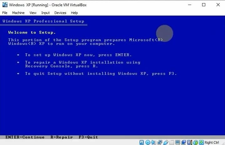 Installation de Windows XP en cours