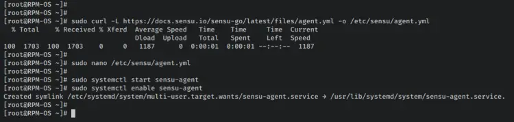sensuエージェントを開始