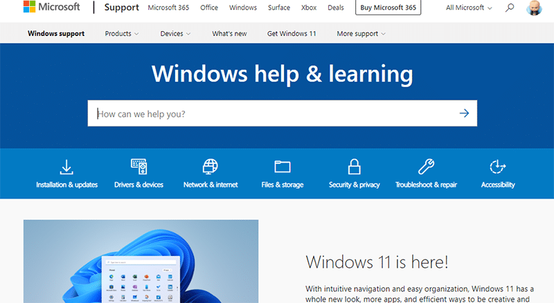Windows 11ヘルプのためのMicrosoftサポート