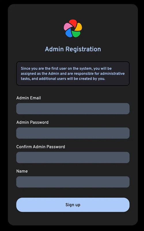 admin registration immich