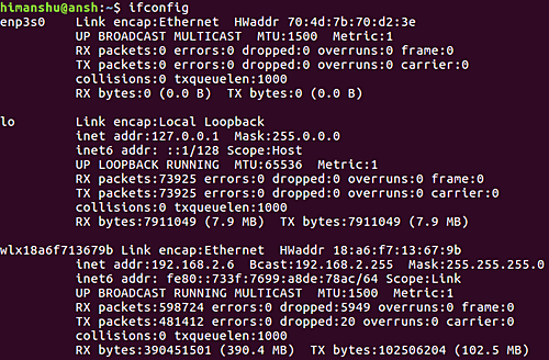 Comment utiliser la commande ifconfig