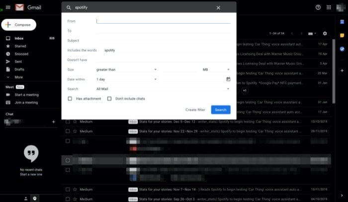 Gmail検索チップ（高度な検索）の使用