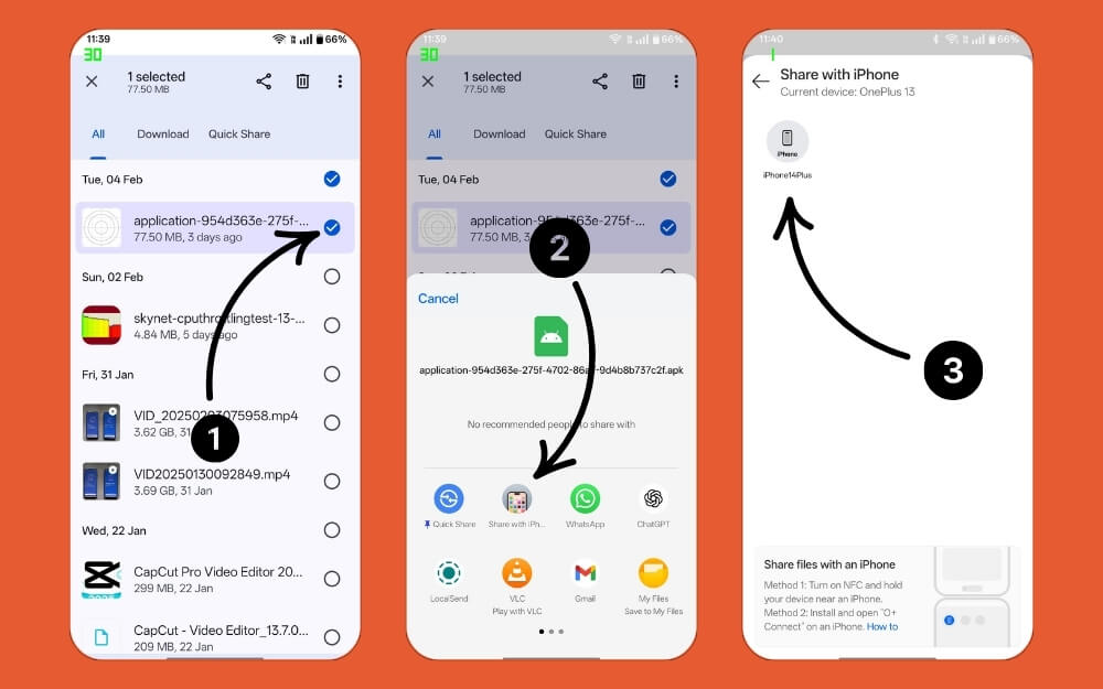 come condividere file su android con condividi con iphone