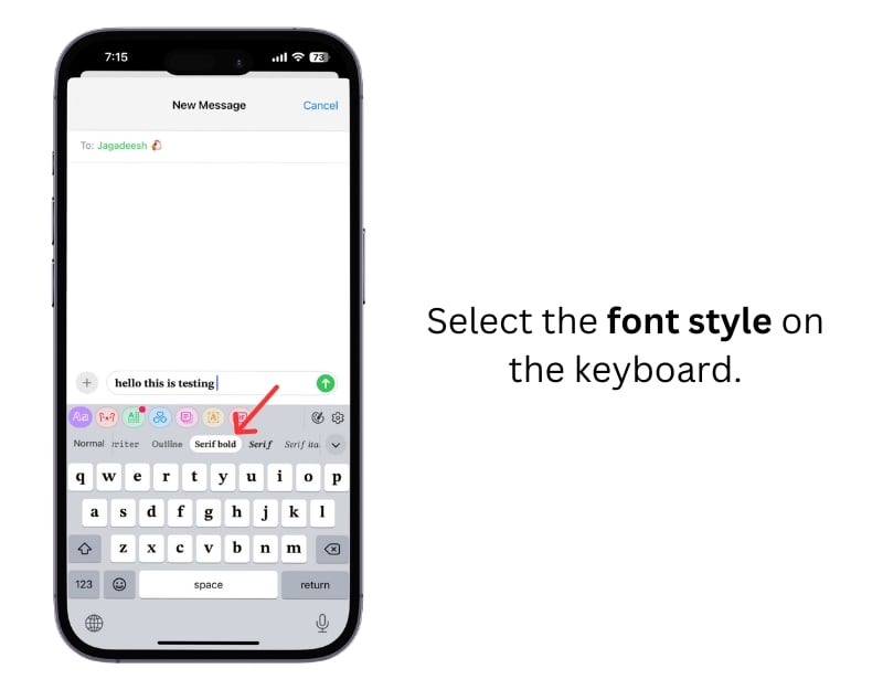 lo stile del font nella tastiera