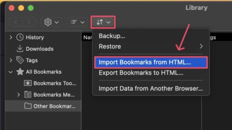 importar marcadores de firefox