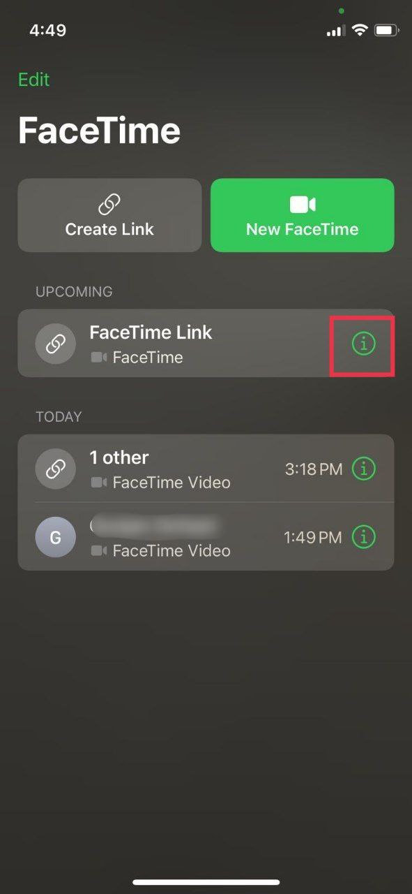 setting up facetime link