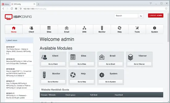 ISPConfig-Dashboard
