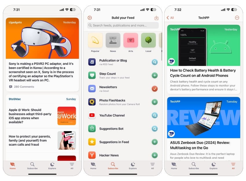 application feeed rss reader