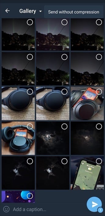 send uncompressed media on telegram