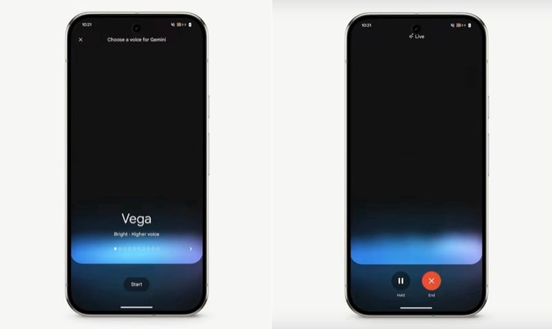 conversazione gemini live su un dispositivo pixel 9.