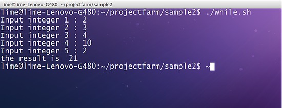 Instruction de boucle While dans le script shell