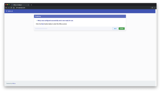 Démarrer Wiki.js